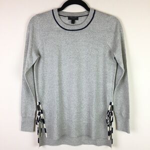 J. Crew Gray Merino Wool Side Tie Sweater